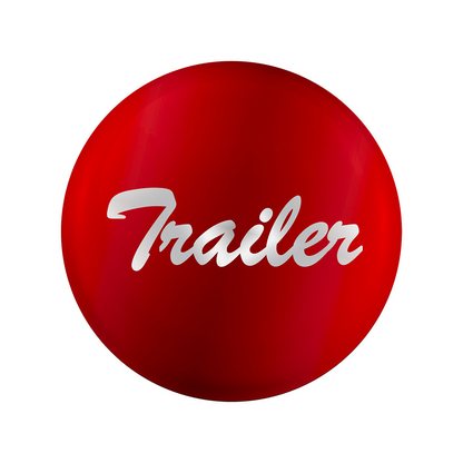 "Trailer" Chrome Aluminum Screw-On Air Valve Knob With Multi Color Glossy Sticker
