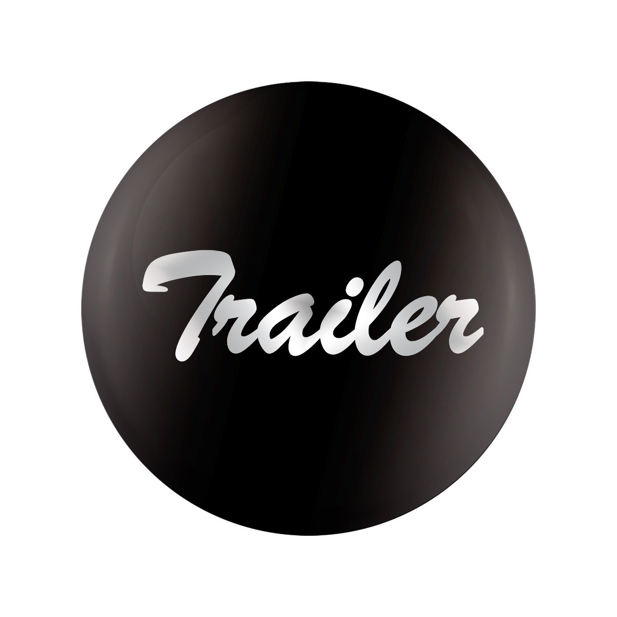 "Trailer" Chrome Aluminum Screw-On Air Valve Knob With Multi Color Glossy Sticker