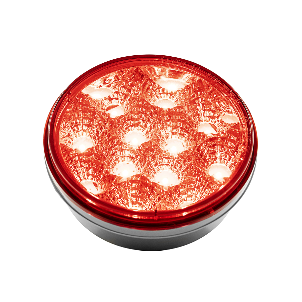 12 LED 4" Round Reflector Light (Stop, Turn & Tail) - Red LED/Red Lens (Bulk)