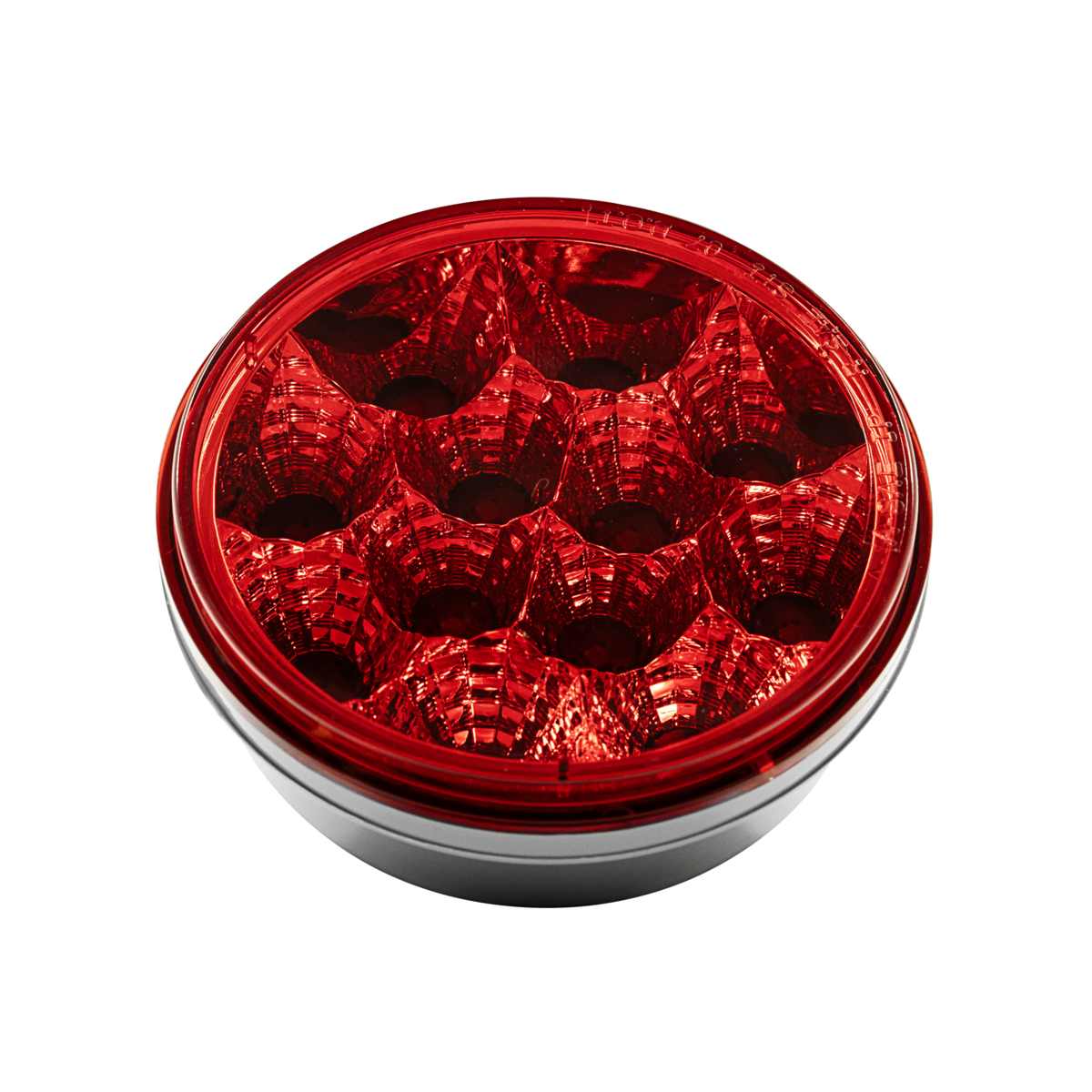 12 LED 4" Round Reflector Light (Stop, Turn & Tail) - Red LED/Red Lens (Bulk)