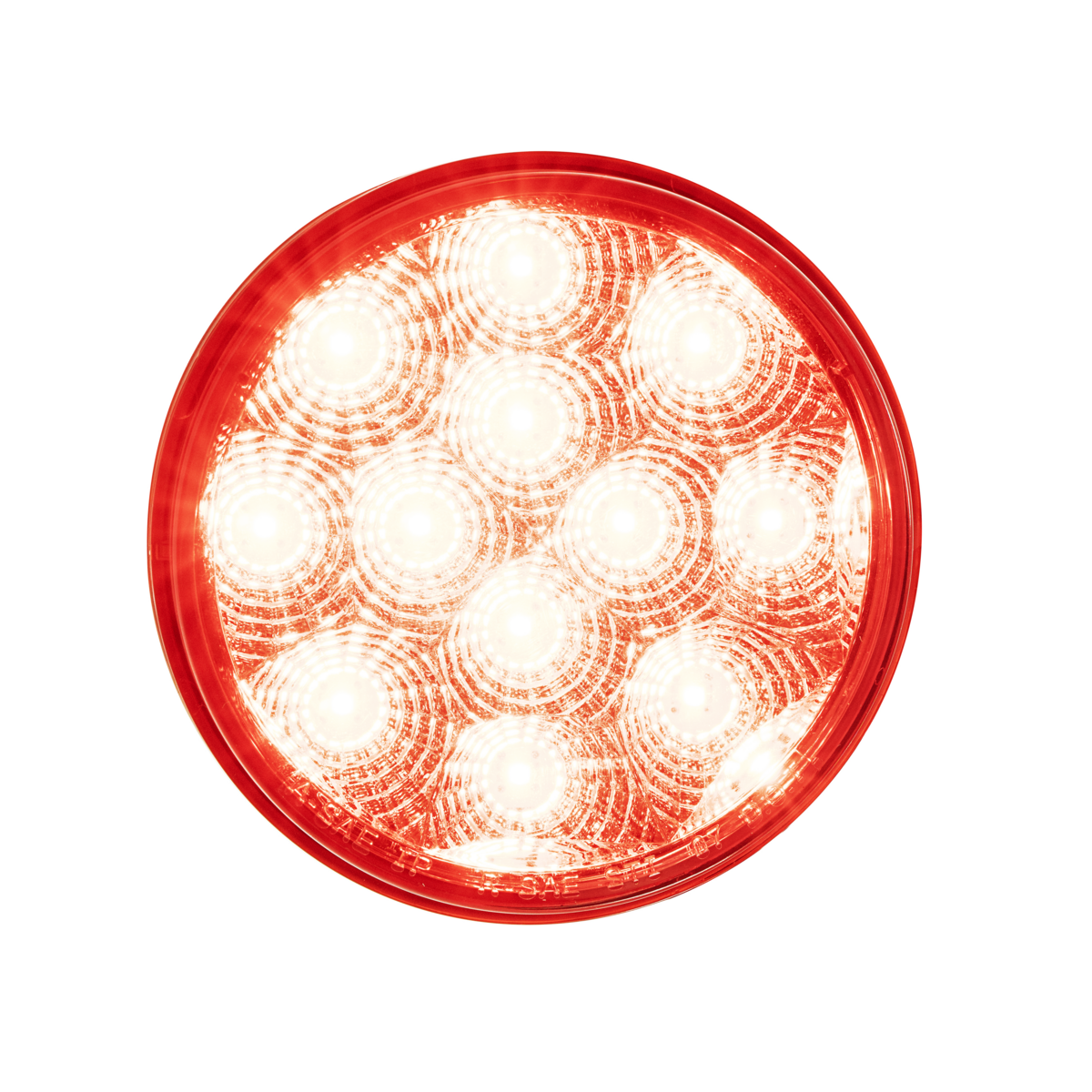12 LED 4" Round Reflector Light (Stop, Turn & Tail) - Red LED/Red Lens (Bulk)