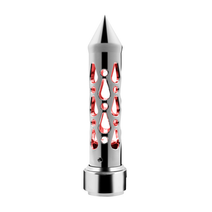 Brooklyn Spike Gearshift Knob With LED 13/15/18 Speed Adapter - Chrome/Red LED