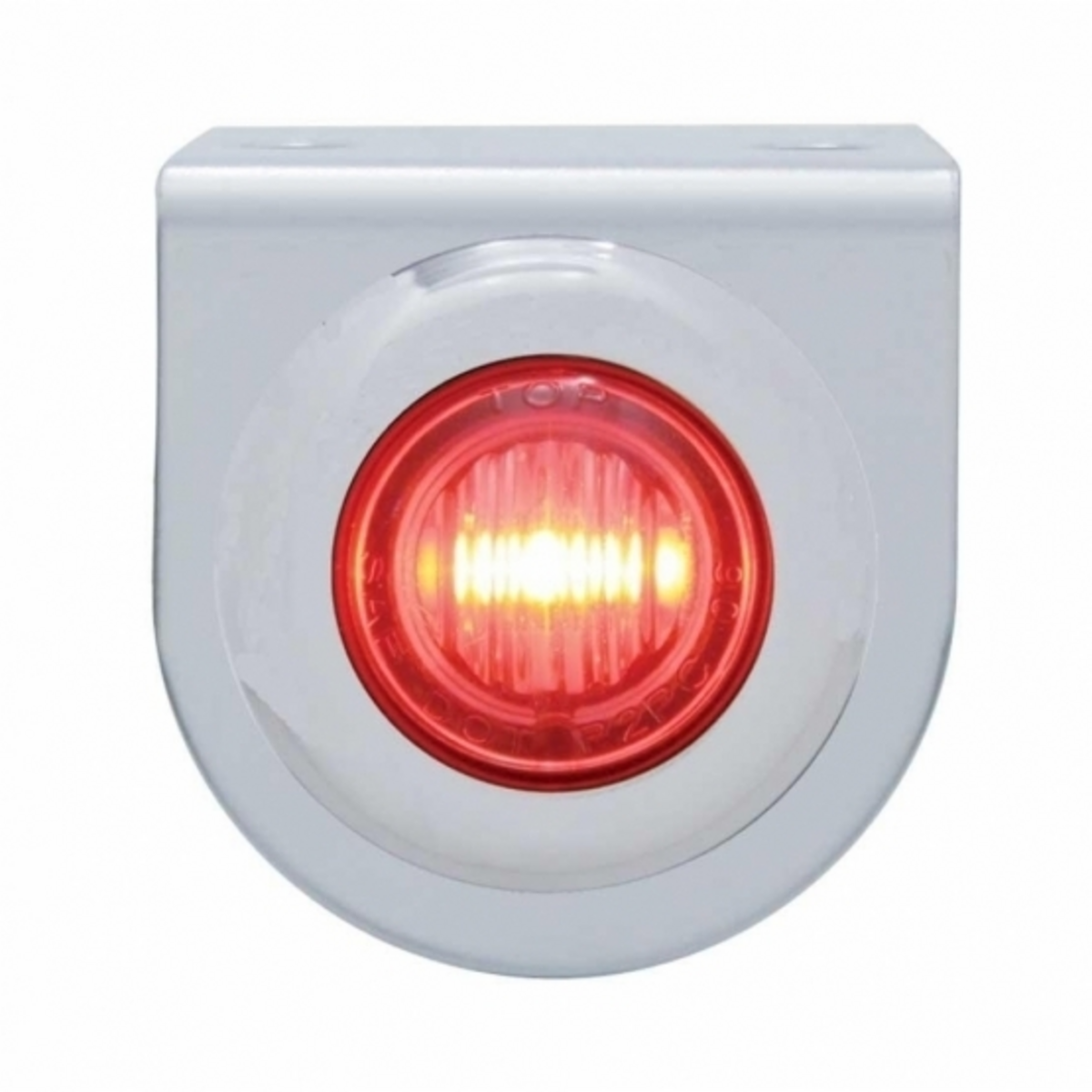 Stainless Light Bracket With 3 LED 3/4" Mini Light - Red LED/Red Lens