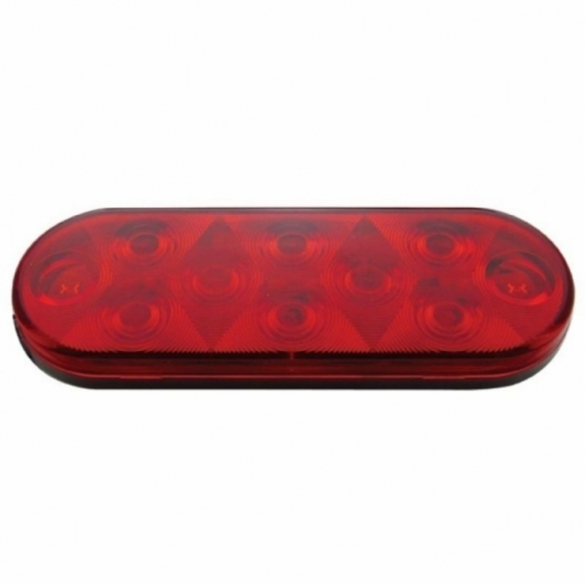 2.5" Bolt Pattern SS Spring Loaded Bar With 6 Oval 10 LED Lights -Red LED & Lens (Pair)