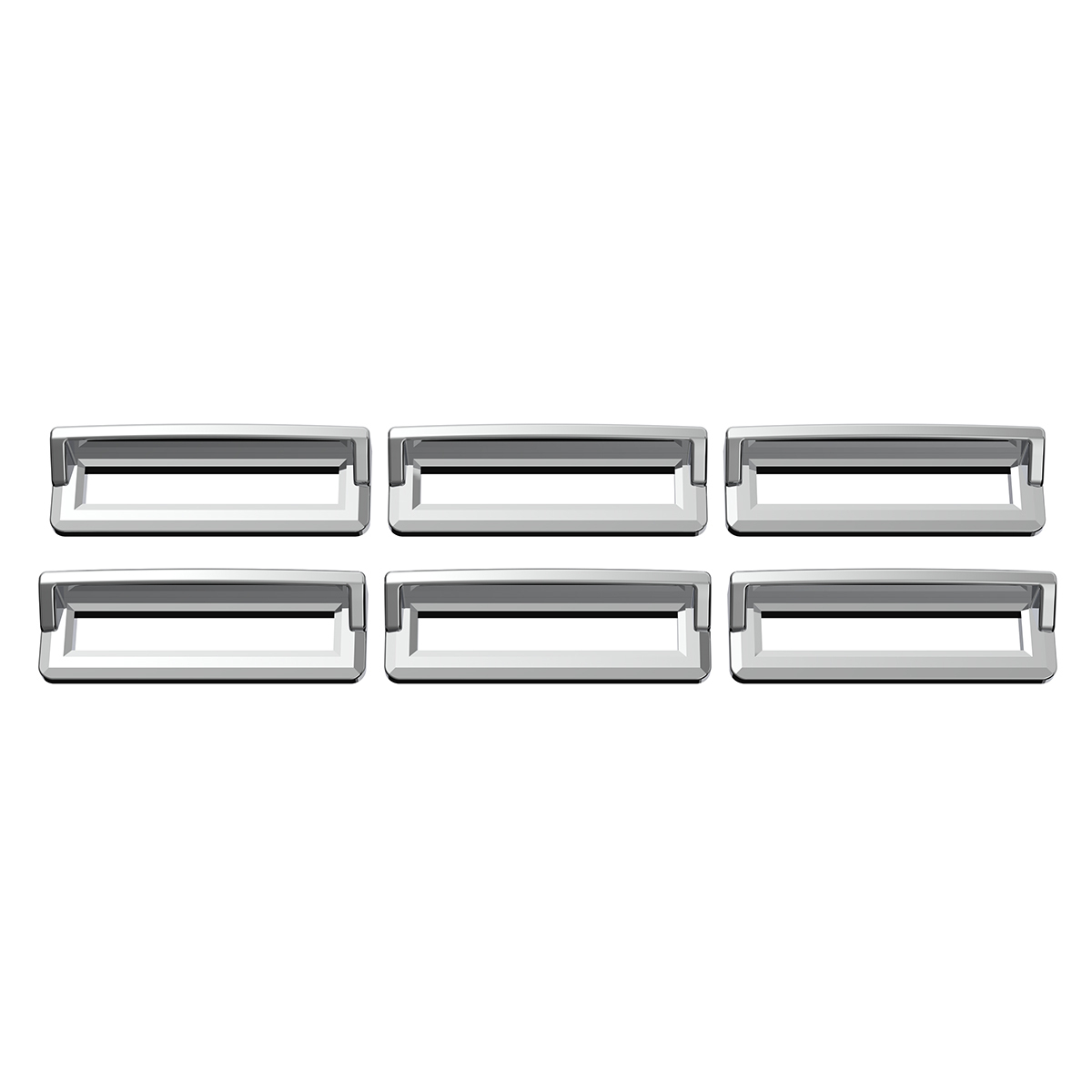 Chrome Plastic Indicator Label Covers With Visor For Freightliner Classic/FLD (6 Pack)