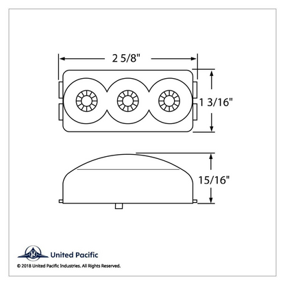 3 LED Reflector Light (Clearance/Marker) - Red LED/Red Lens