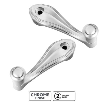 Chrome Window Crank Handle & Polished Stainless Door Handle Escutcheon Kit for 1932-1934 Ford Truck