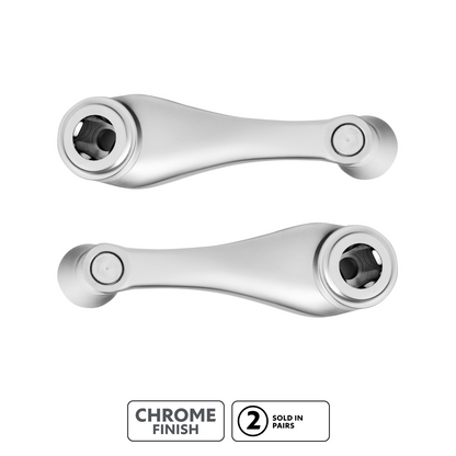 Chrome Window Crank Handle & Polished Stainless Door Handle Escutcheon Kit for 1932-1934 Ford Truck