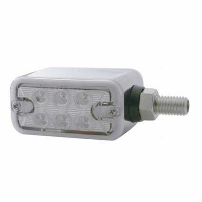 12 LED Dual Function Double Face Light - Horizontal Mount - Amber & Red LED/Clear Lens