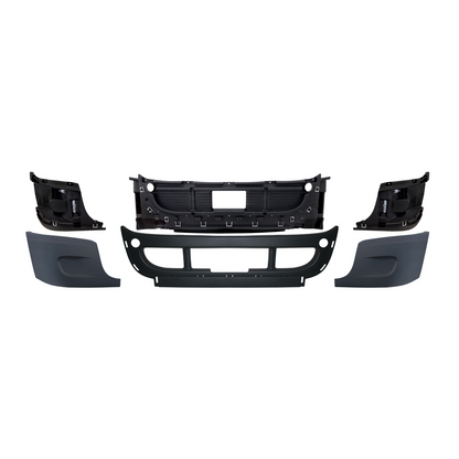 Complete 3-Piece Front Bumper Set Without Fog Light Hole For 2008-2017 Freightliner Cascadia