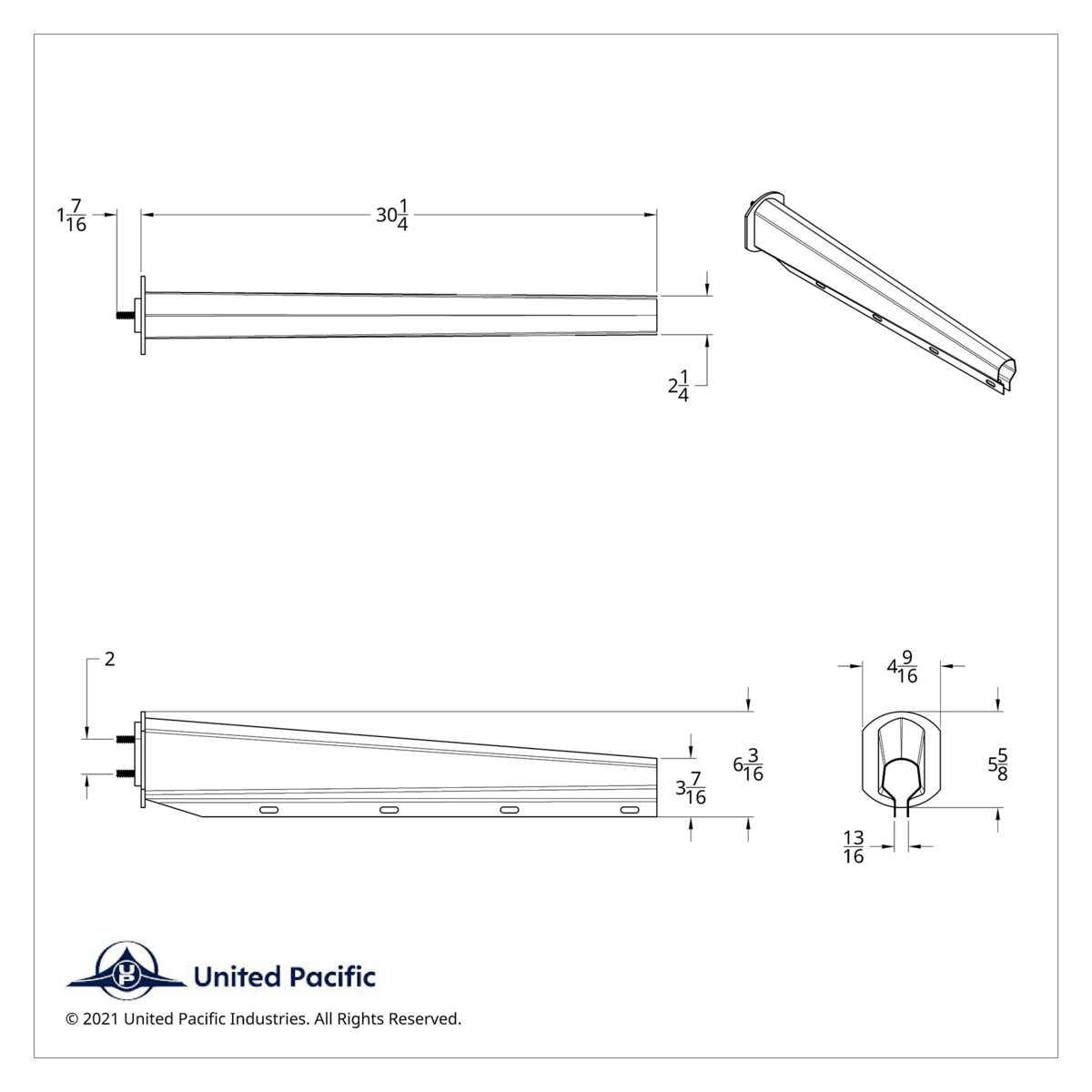 30" Stainless Steel Heavy Duty Mud Flap Hangers - 2" Bolt Pattern (Pair)