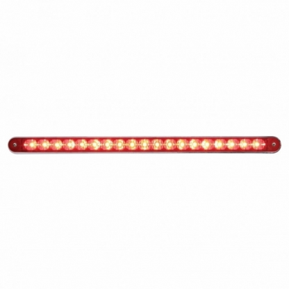 19 LED 12" Reflector Light Bar With Bezel (Stop, Turn & Tail) - Red LED/Red Lens