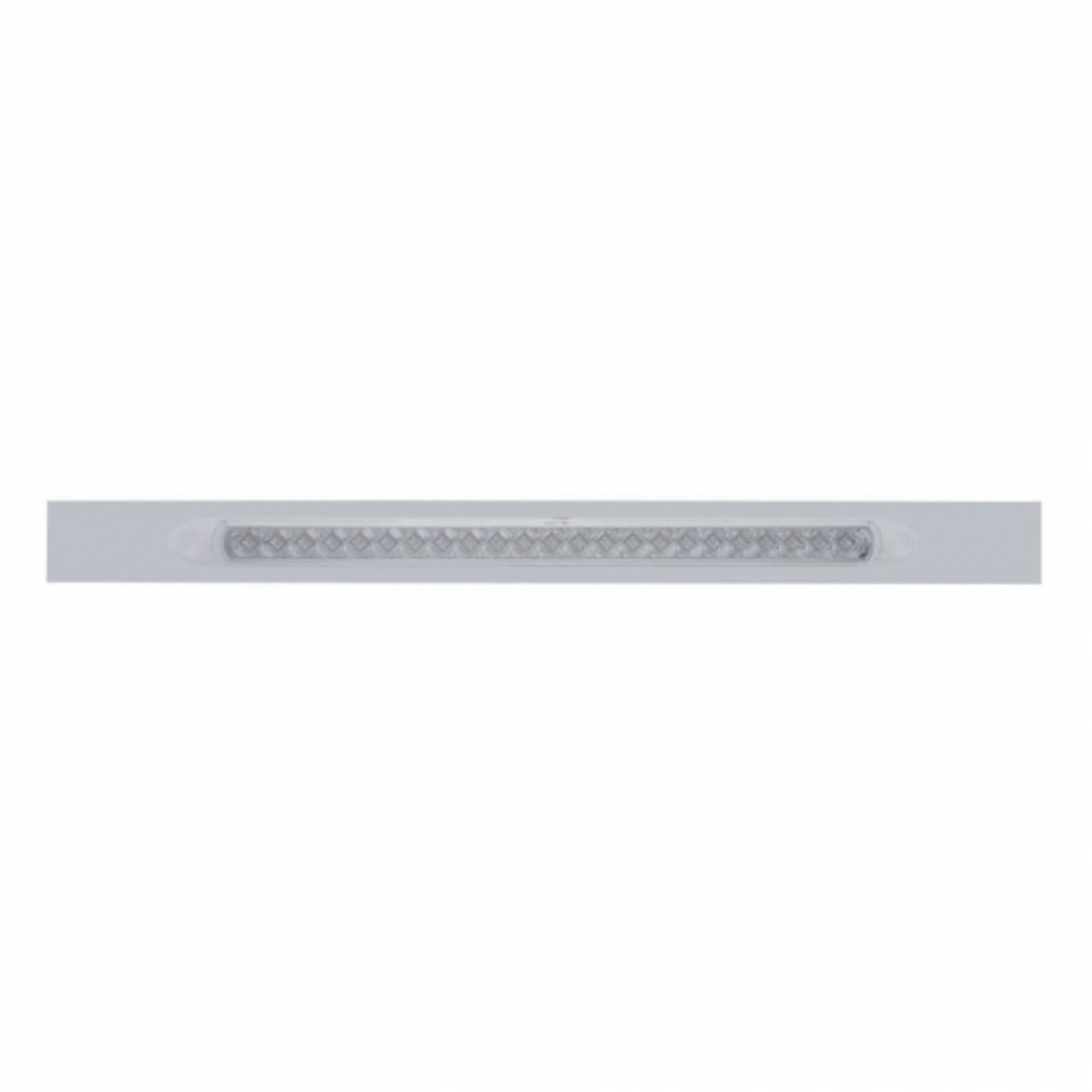 Chrome Top Mud Flap Plate With 23 LED 17" Reflector Light Bar - Amber LED/Clear Lens (Each)