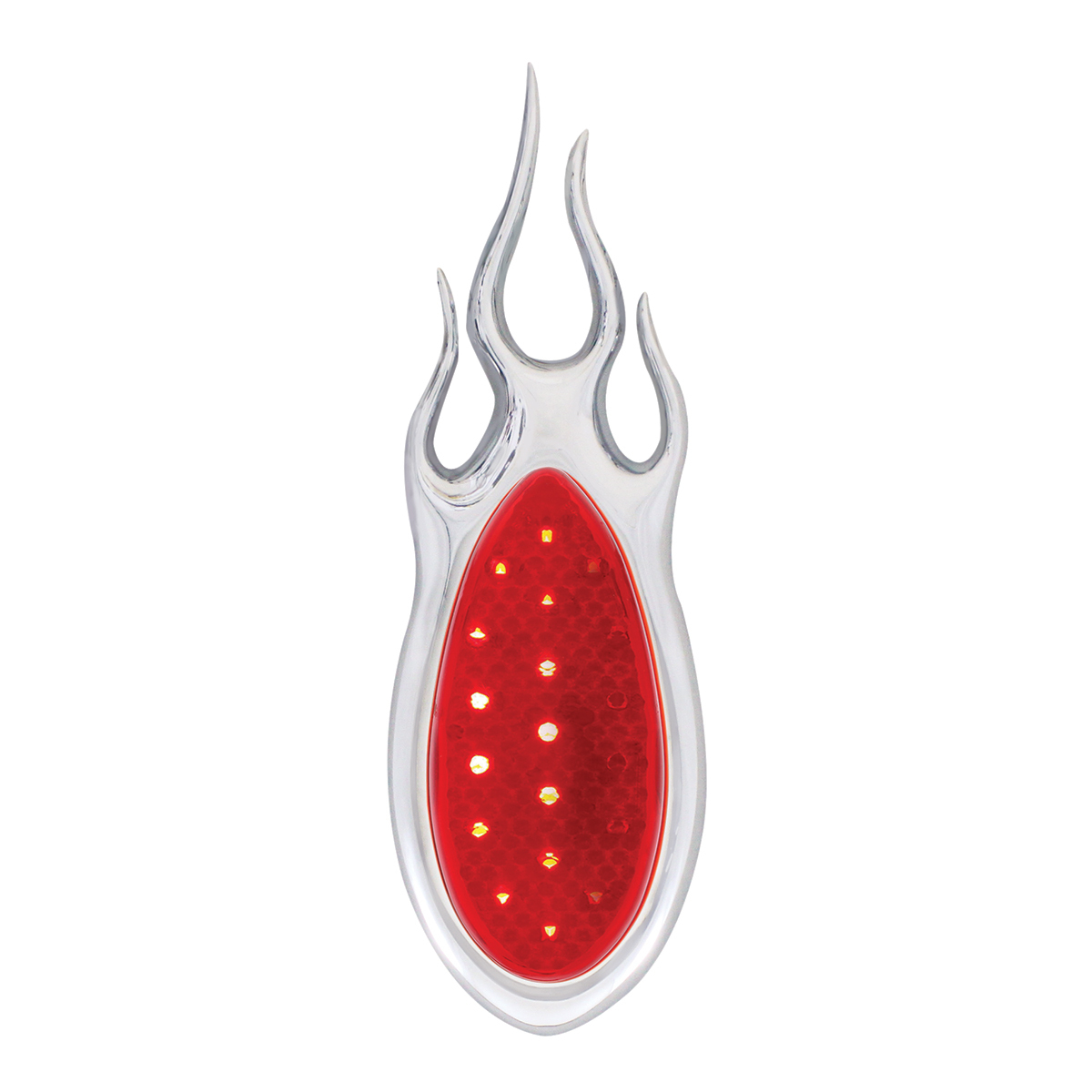 1938-39 Ford Car Style LED Sequential Tail Light With Chrome Flush Mount Flame Bezel