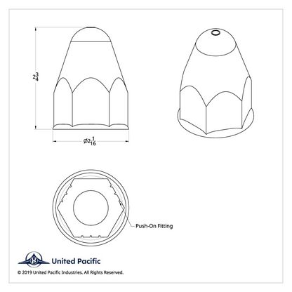 1-1/2" X 2-3/4" Chrome Plastic Bullet Nut Covers - Push-On (60-Pack)