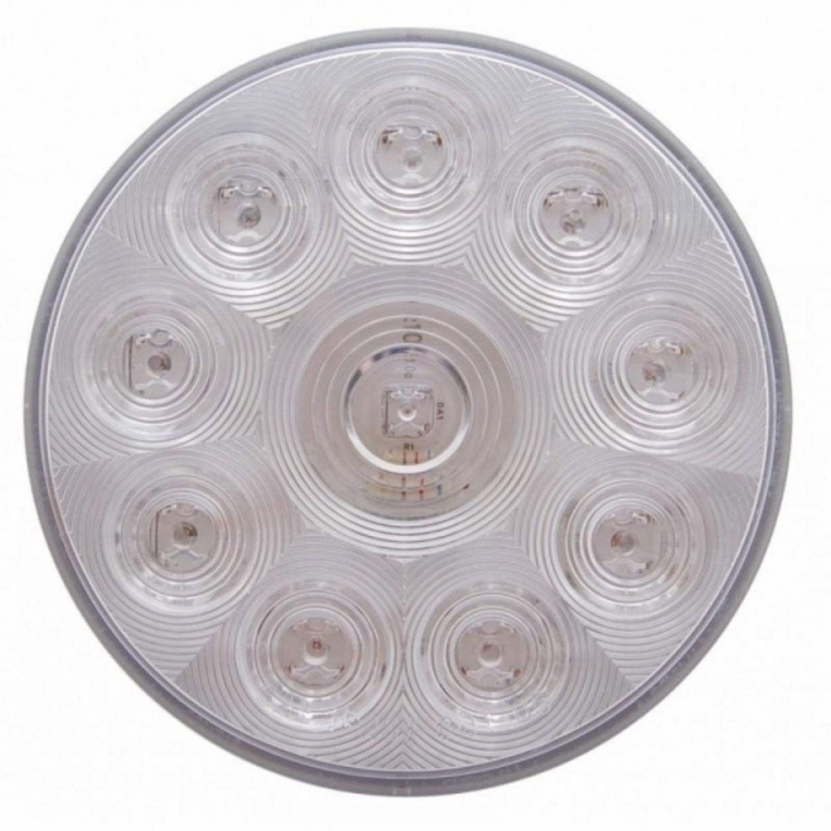 3-3/4" Bolt Pattern Chrome Spring Loaded Bar W/6X 4" 10 Red LED Lights & Visors -Clear Lens (Pair)