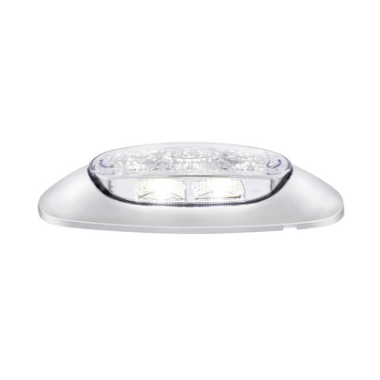 5 LED Reflector Auxiliary/Utility Light With Side Ditch Light -White LED/Clear Lens (Card)