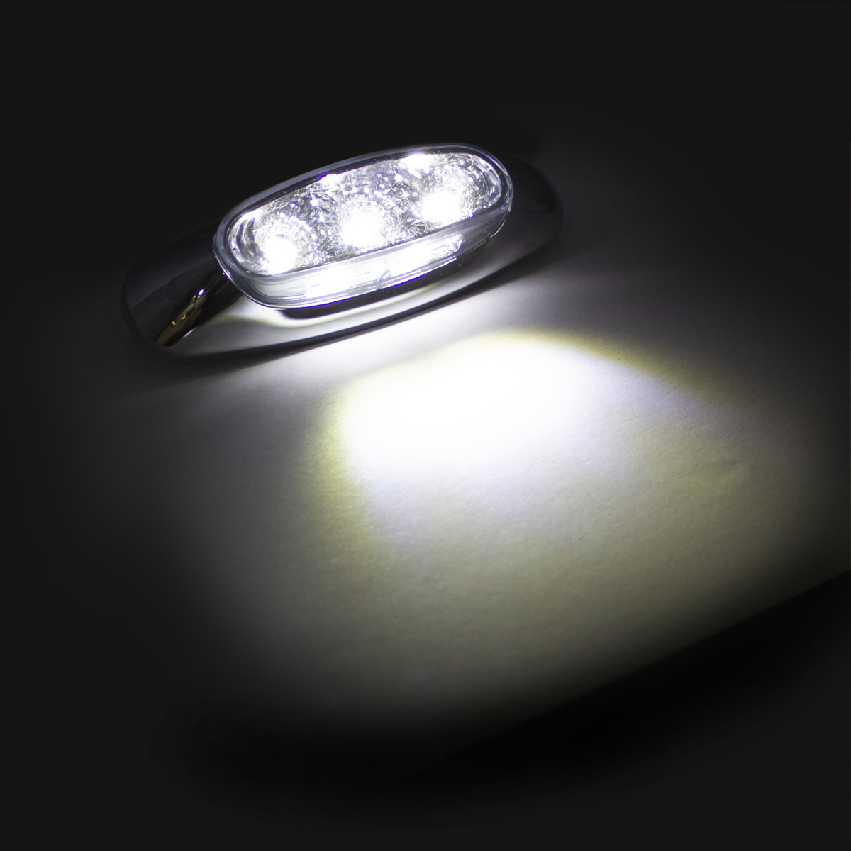 5 LED Reflector Auxiliary/Utility Light With Side Ditch Light -White LED/Clear Lens (Card)