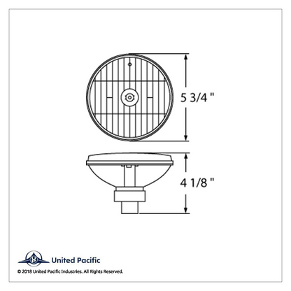5-3/4" Crystal Headlight, Glass Lens