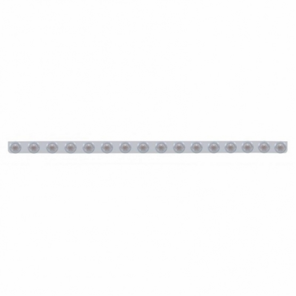 79-1/2" SS Bumper Light Bracket With 16X 9 LED 2" Beehive Lights & Bezels -Red LED/Clear Lens