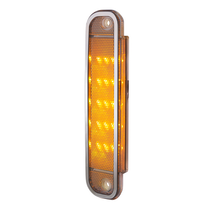 15 Amber LED Side Marker With Stainless Steel Trim For 1973-80 Chevy & GMC Truck, Clear Lens