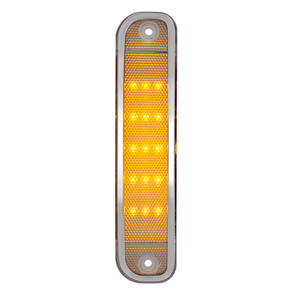 15 Amber LED Side Marker With Stainless Steel Trim For 1973-80 Chevy & GMC Truck, Clear Lens