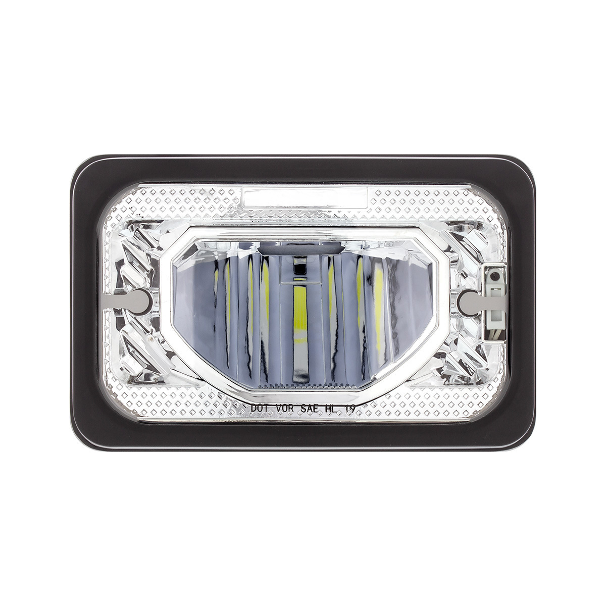 ULTRALIT - Heated 4" X 6" LED Headlight With Glass Lens & Aluminum Housing - Low Beam - Chrome