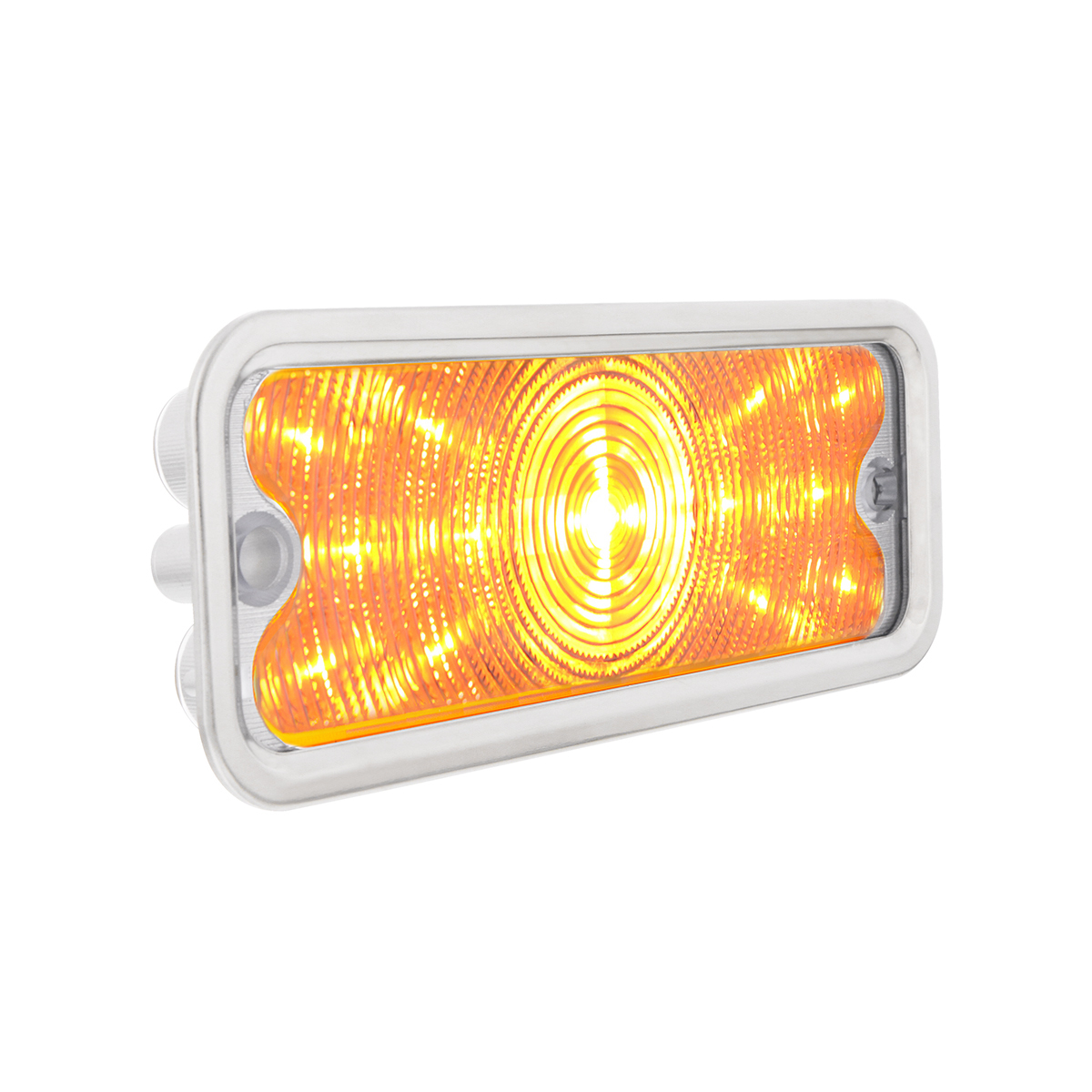 17 Amber LED Front Parking Light With SS Trim For 1973-80 Chevy & GMC Truck, R/H - Clear Lens