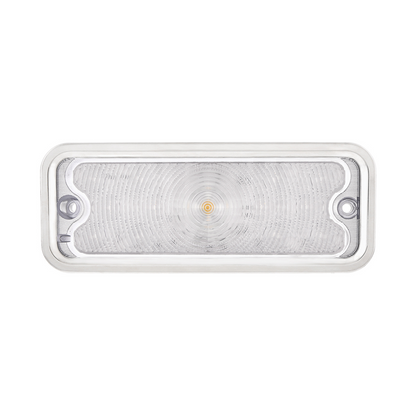17 Amber LED Front Parking Light With SS Trim For 1973-80 Chevy & GMC Truck, R/H - Clear Lens