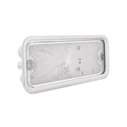 17 Amber LED Front Parking Light With SS Trim For 1973-80 Chevy & GMC Truck, R/H - Clear Lens