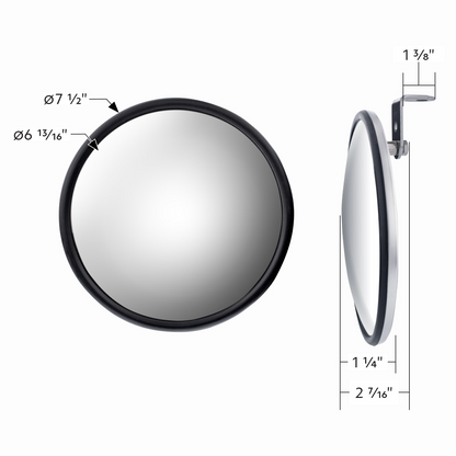 7-1/2" 430 Stainless Steel 320R Convex Mirror - Offset Mounting Stud