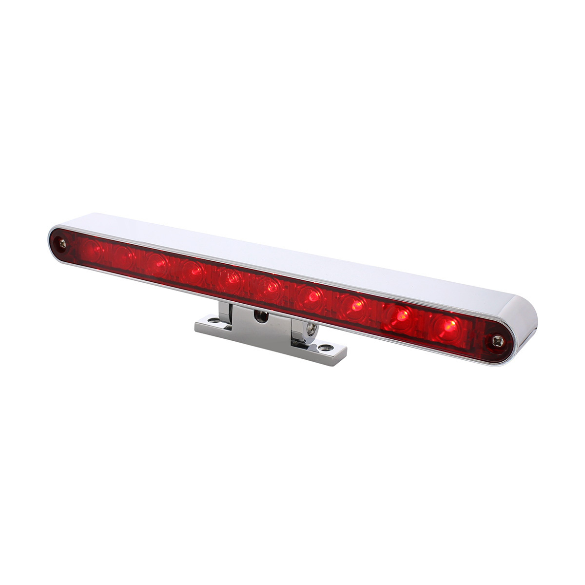 10 LED Dual Function 3rd Brake Light With Chrome Swivel Pedestal Base - Red LED/Red Lens