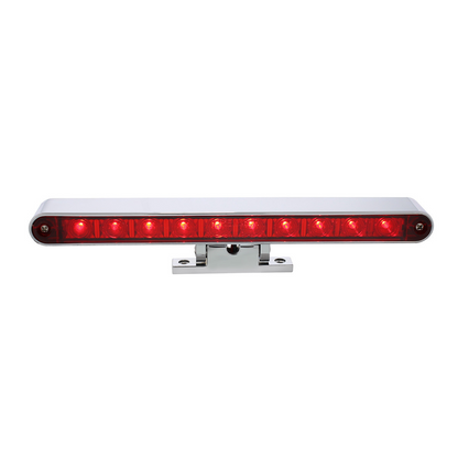 10 LED Dual Function 3rd Brake Light With Chrome Swivel Pedestal Base - Red LED/Red Lens