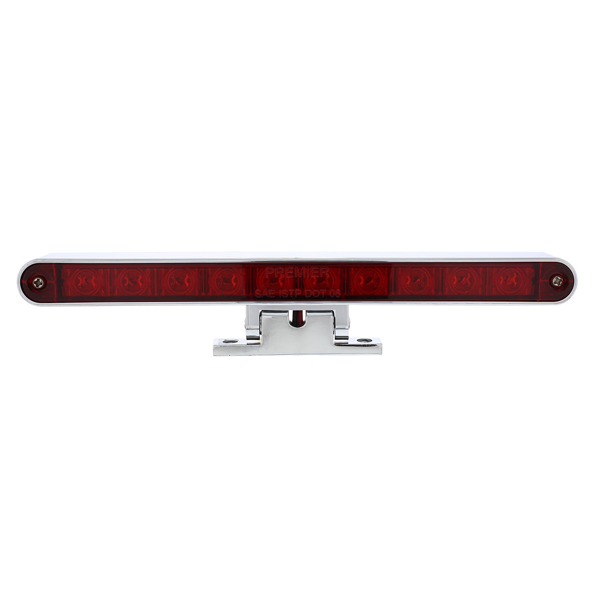 10 LED Dual Function 3rd Brake Light With Chrome Swivel Pedestal Base - Red LED/Red Lens