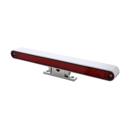 10 LED Dual Function 3rd Brake Light With Chrome Swivel Pedestal Base - Red LED/Red Lens