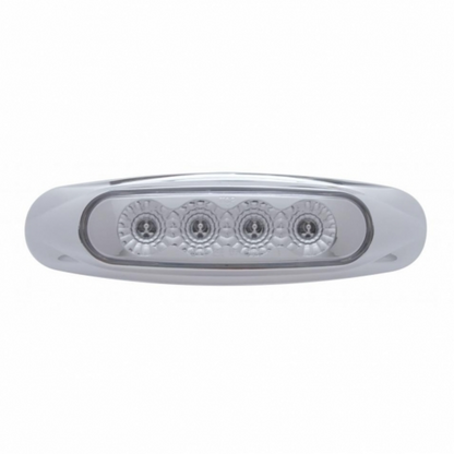 4 LED Reflector Light (Clearance/Marker) - Amber LED/Clear Lens