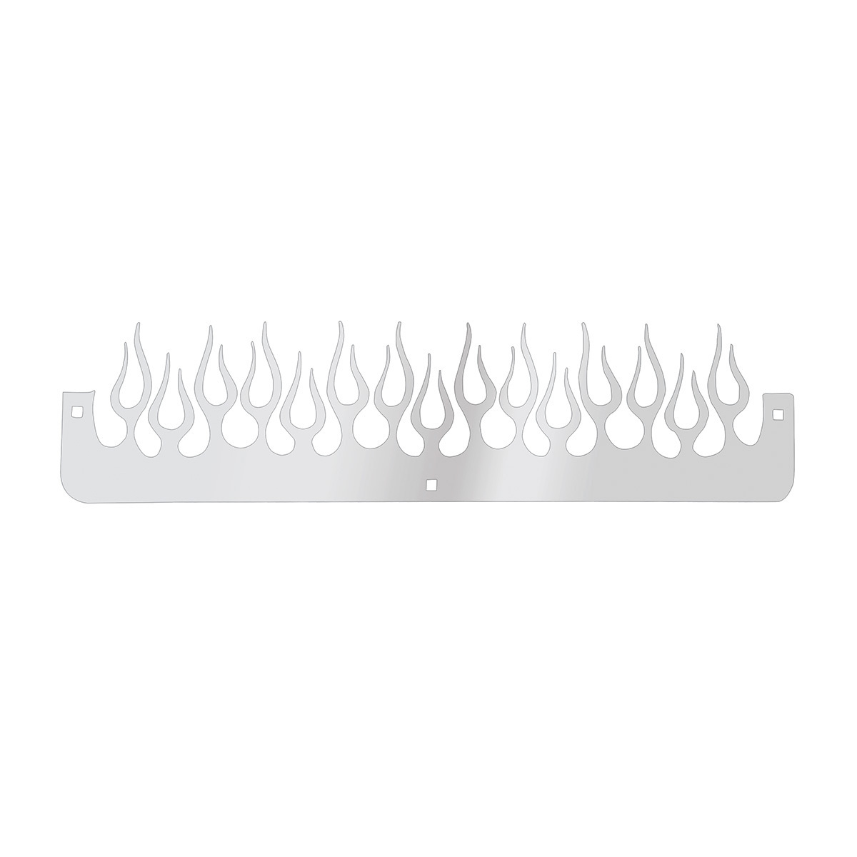 24" Chrome Flame Bottom Mud Flap Plate - Bolt Thru (Bulk)