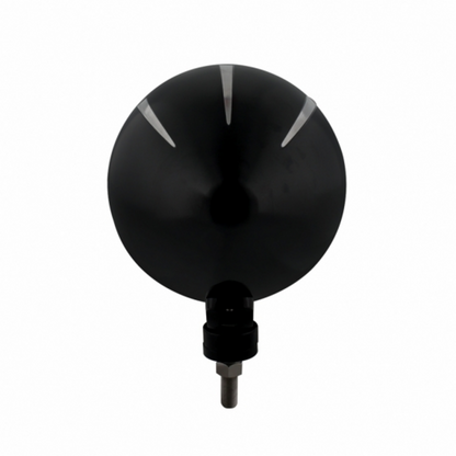 Black "Billet" Style Groove Headlight With Visor H4 Bulb With 34 Amber LED