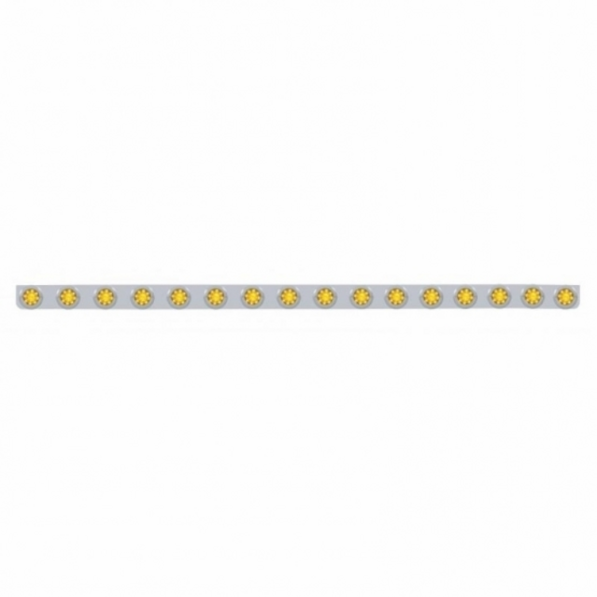79-1/2" SS Bumper Light Bracket With 16X 9 LED 2" Beehive Lights & Bezels -Amber LED & Lens
