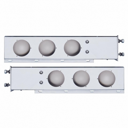 3-3/4" Bolt Pattern Chrome Spring Loaded Light Bar With 6X 4" Light Cutouts (Pair)