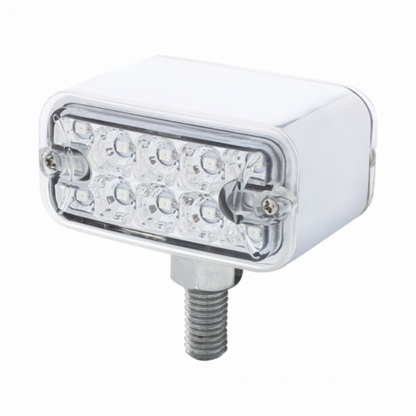 20 LED Dual Function Reflector Double Face Light - T-Mount - Amber & Red LED/Clear Lens