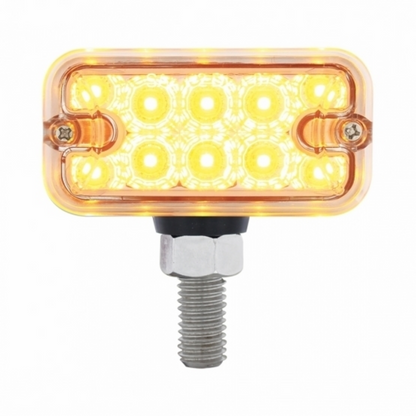 20 LED Dual Function Reflector Double Face Light - T-Mount - Amber & Red LED/Clear Lens