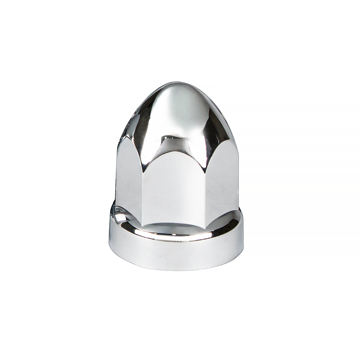 33mm X 2-3/4" Chrome Plastic Bullet Nut Covers With Flange- Push-On (60-Pack)