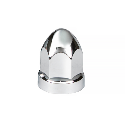 33mm X 2-3/4" Chrome Plastic Bullet Nut Covers With Flange- Push-On (60-Pack)