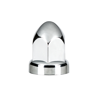 33mm X 2-3/4" Chrome Plastic Bullet Nut Covers With Flange- Push-On (60-Pack)