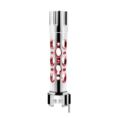Austin Gun Cylinder Gearshift Knob With LED 13/15/18 Speed Adapter - Chrome/Red LED