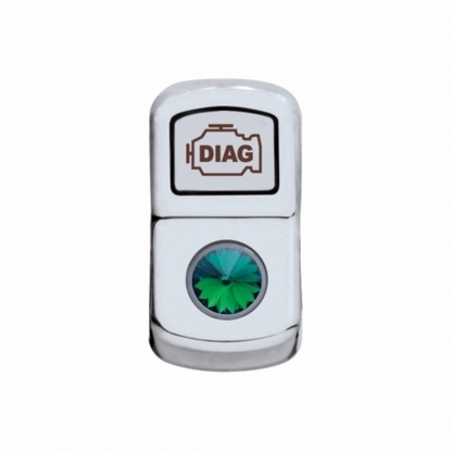 "Diagnostic" Rocker Switch Cover With Green Crystal