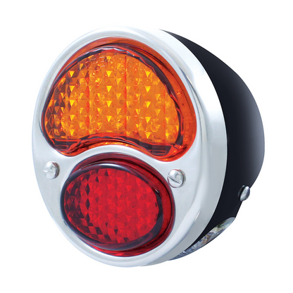 19 LED 6V Tail Light Assembly With 4 LED License Plate Light & Black Housing For 1928-31 Ford Model A - L/H