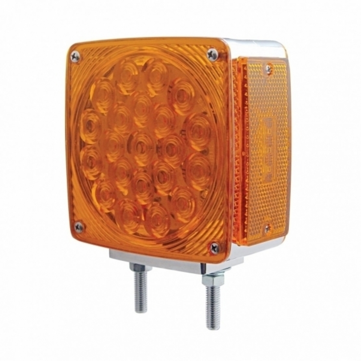 45 LED Double Stud Double Face Turn Signal Light - Amber LED/Amber Lens