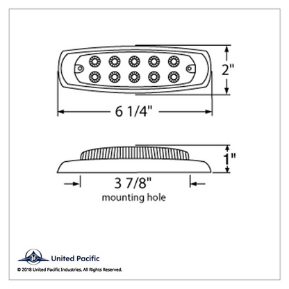 10 LED Reflector Rectangular Clearance/Marker Light - Amber LED/Amber Lens